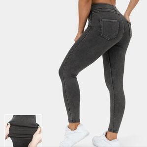 HalaraMagic™ High Waisted Back Side Pocket Stretchy Knit Denim Casual Leggings